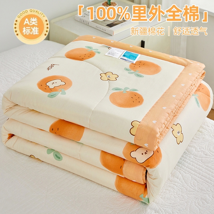 91家纺网 家纺一手货源 找家纺 （总）海洋家纺 2026新款100%里外全棉夏被印花空调被夏凉被薄被子棉花夏被四件套