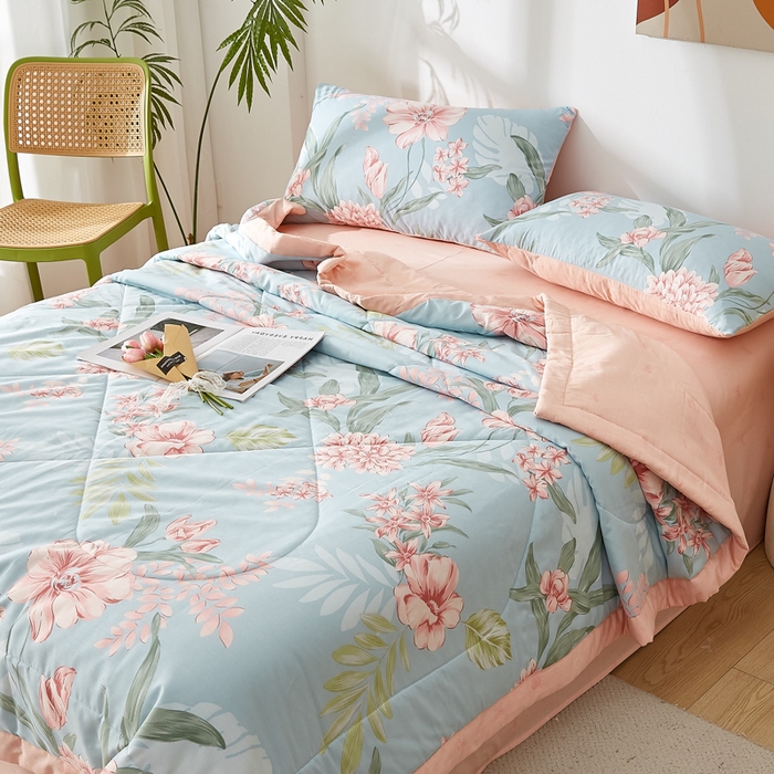 91家纺网 家纺一手货源 找家纺 （总）海洋家纺 2026新款100%里外全棉夏被印花空调被夏凉被薄被子棉花夏被四件套