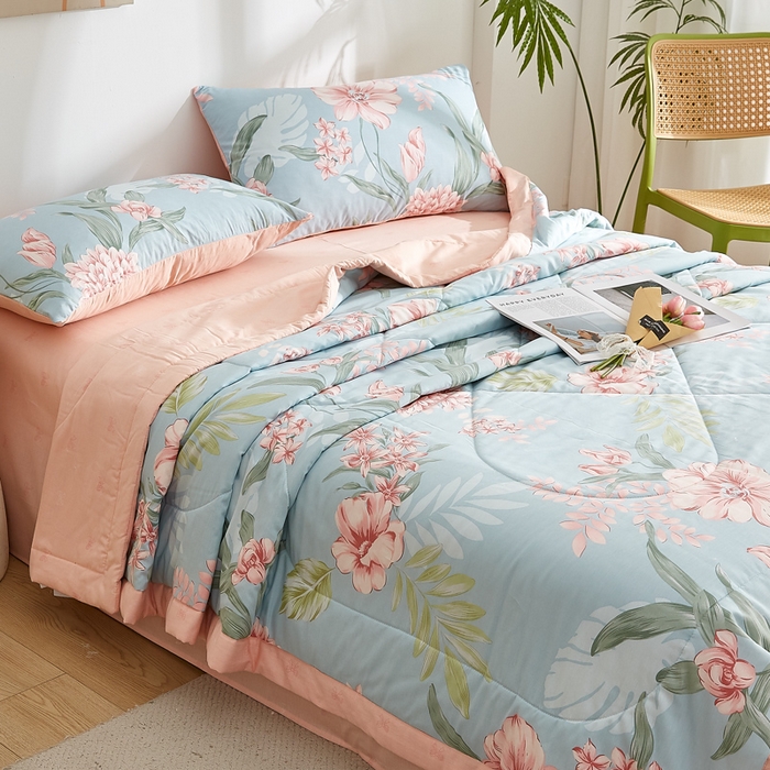 91家纺网 家纺一手货源 找家纺 （总）海洋家纺 2026新款100%里外全棉夏被印花空调被夏凉被薄被子棉花夏被四件套