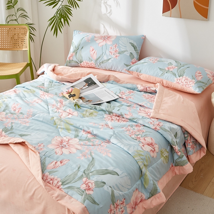 91家纺网 家纺一手货源 找家纺 （总）海洋家纺 2026新款100%里外全棉夏被印花空调被夏凉被薄被子棉花夏被四件套