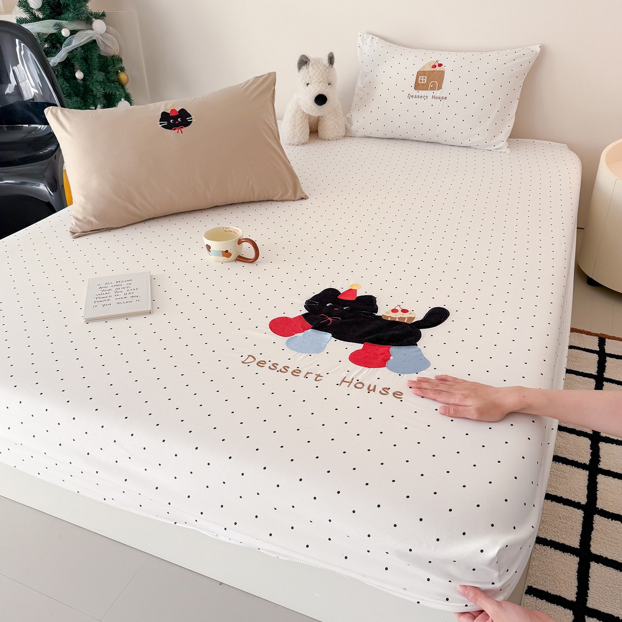 91家纺网 家纺一手货源 找家纺 （总）吾欢心 2026新款水洗棉可爱卡通贴布绣花床笠单品床笠单件床笠三件套