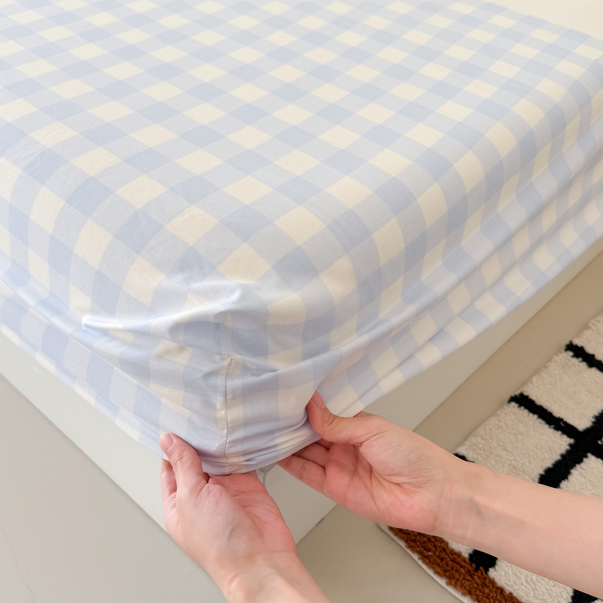 91家纺网 家纺一手货源 找家纺 吾欢心 2026新款水洗棉可爱卡通贴布绣花床笠单品床笠单件床笠三件套 星星宝贝