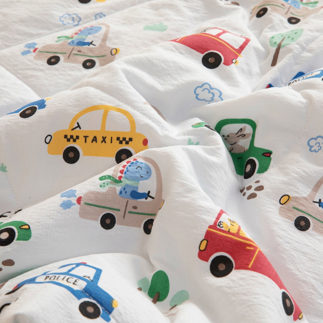 91家纺网 家纺一手货源 找家纺 御棉坊 2026新款A类柔肤棉儿童夏被宝宝空调被幼儿园午睡夏凉被丝绵薄被子 赛车达人