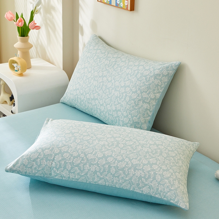 91家纺网 家纺一手货源 找家纺 海洋家纺 2026新款A类里外全棉印花夏被四件套 安妮 蓝