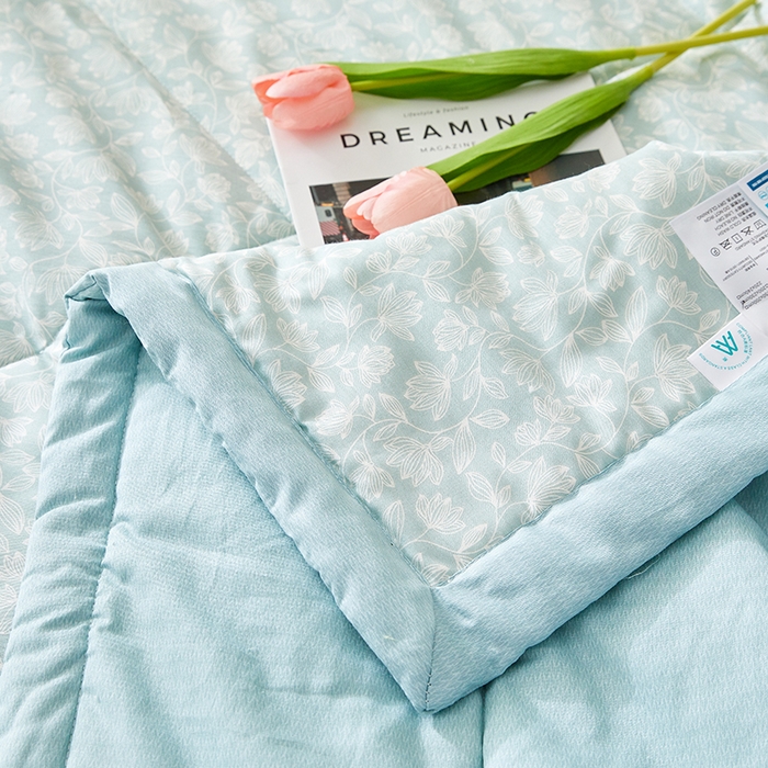 91家纺网 家纺一手货源 找家纺 海洋家纺 2026新款A类里外全棉印花夏被四件套 安妮 蓝