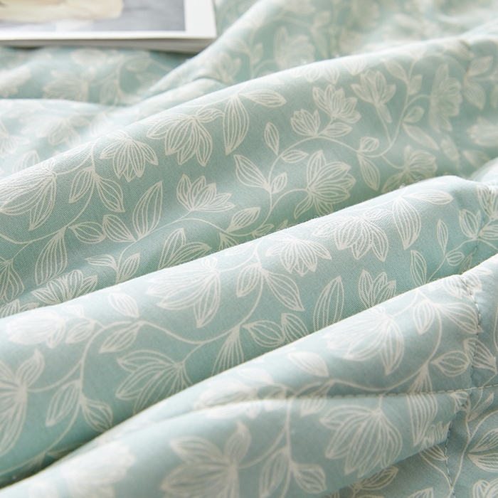 91家纺网 家纺一手货源 找家纺 海洋家纺 2026新款A类里外全棉印花夏被四件套 安妮 蓝