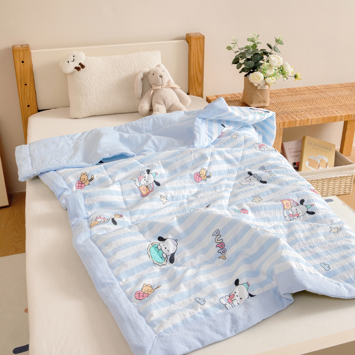 91家纺网 家纺一手货源 找家纺 御棉坊 2026新款A类柔肤棉儿童夏被宝宝空调被幼儿园午睡夏凉被丝绵薄被子 快乐波比