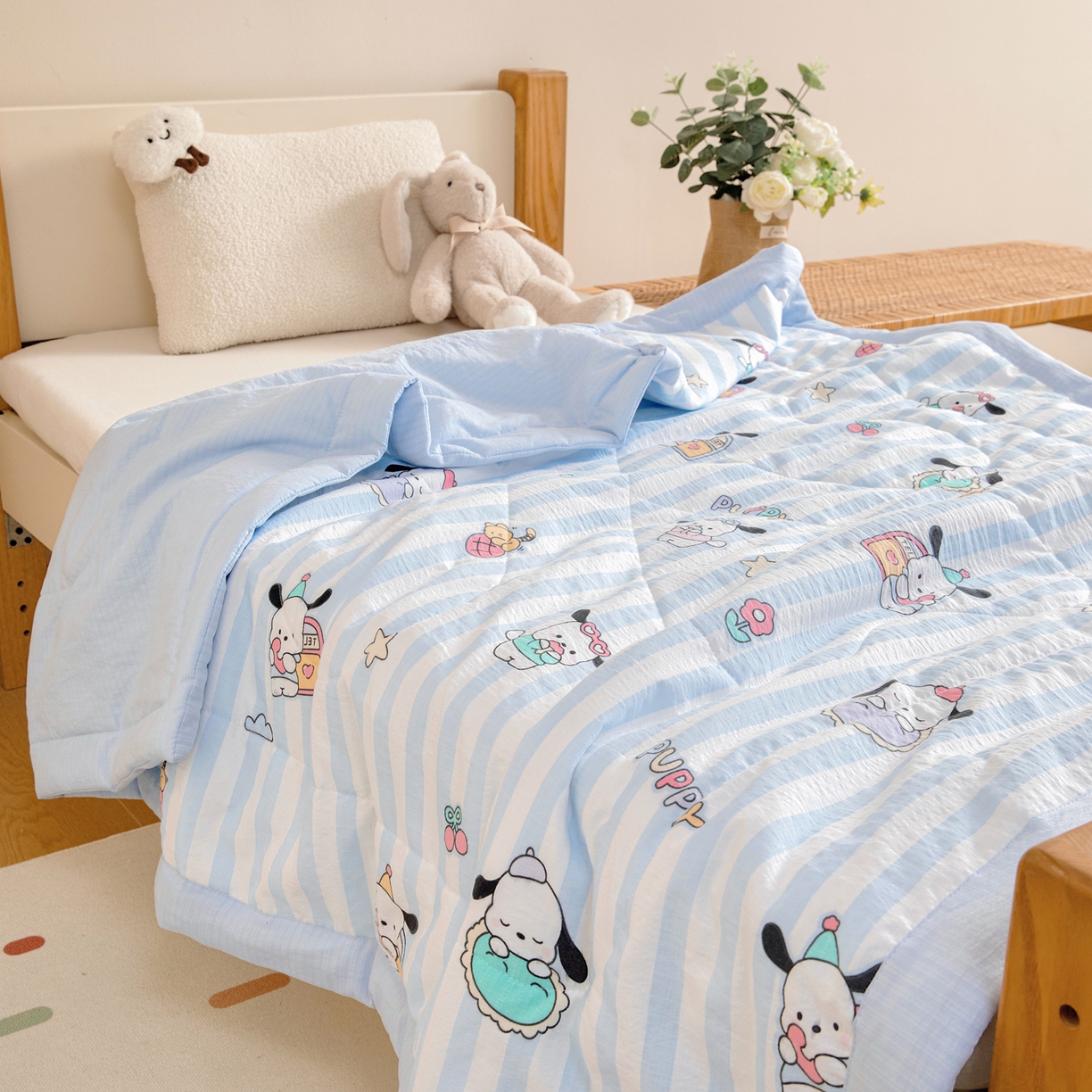 91家纺网 家纺一手货源 找家纺 御棉坊 2026新款A类柔肤棉儿童夏被宝宝空调被幼儿园午睡夏凉被丝绵薄被子 快乐波比