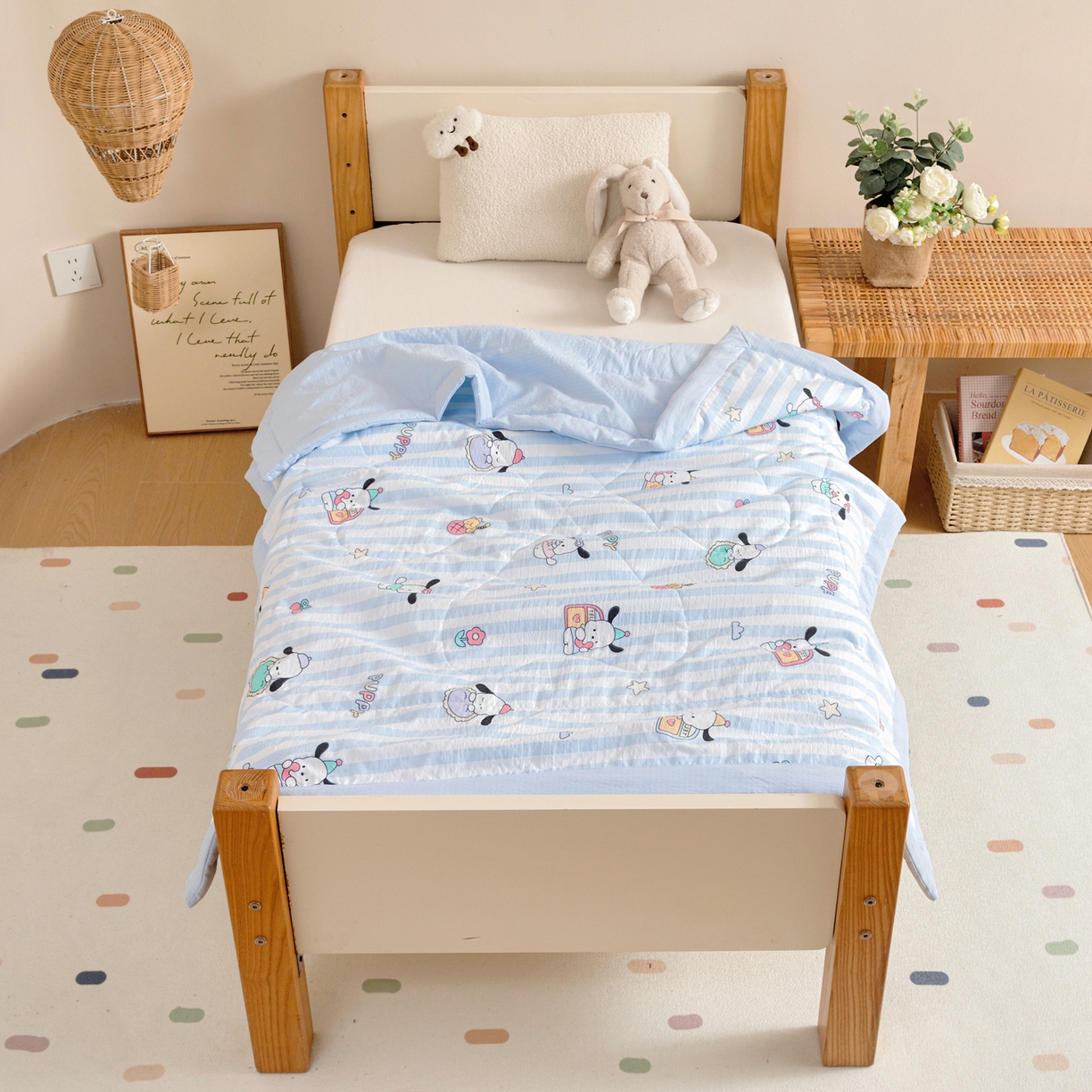 91家纺网 家纺一手货源 找家纺 御棉坊 2026新款A类柔肤棉儿童夏被宝宝空调被幼儿园午睡夏凉被丝绵薄被子 快乐波比