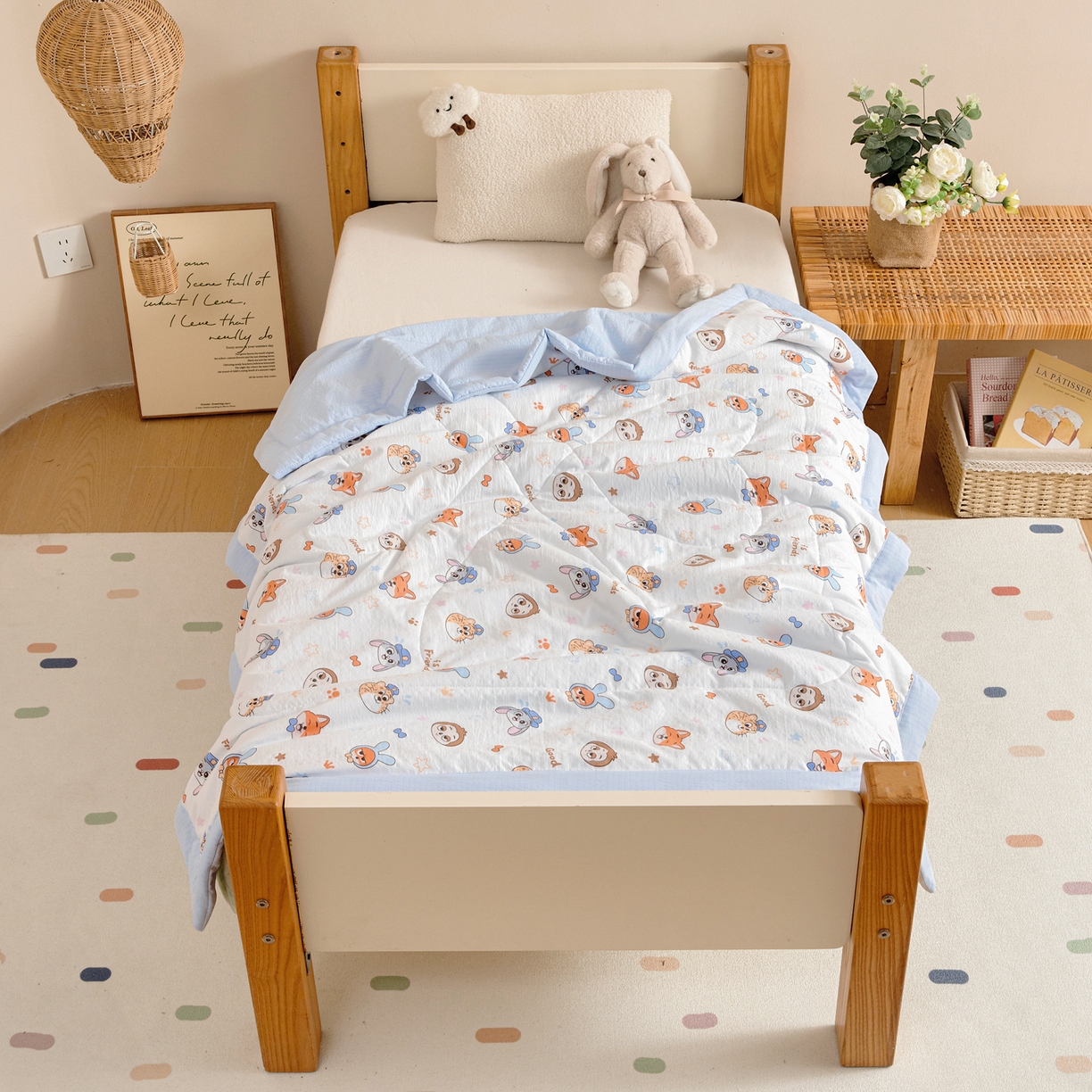 91家纺网 家纺一手货源 找家纺 御棉坊 2026新款A类柔肤棉儿童夏被宝宝空调被幼儿园午睡夏凉被丝绵薄被子 超级行动队