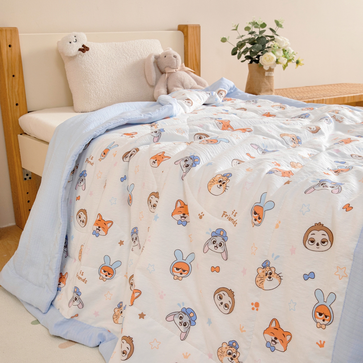 91家纺网 家纺一手货源 找家纺 御棉坊 2026新款A类柔肤棉儿童夏被宝宝空调被幼儿园午睡夏凉被丝绵薄被子 超级行动队