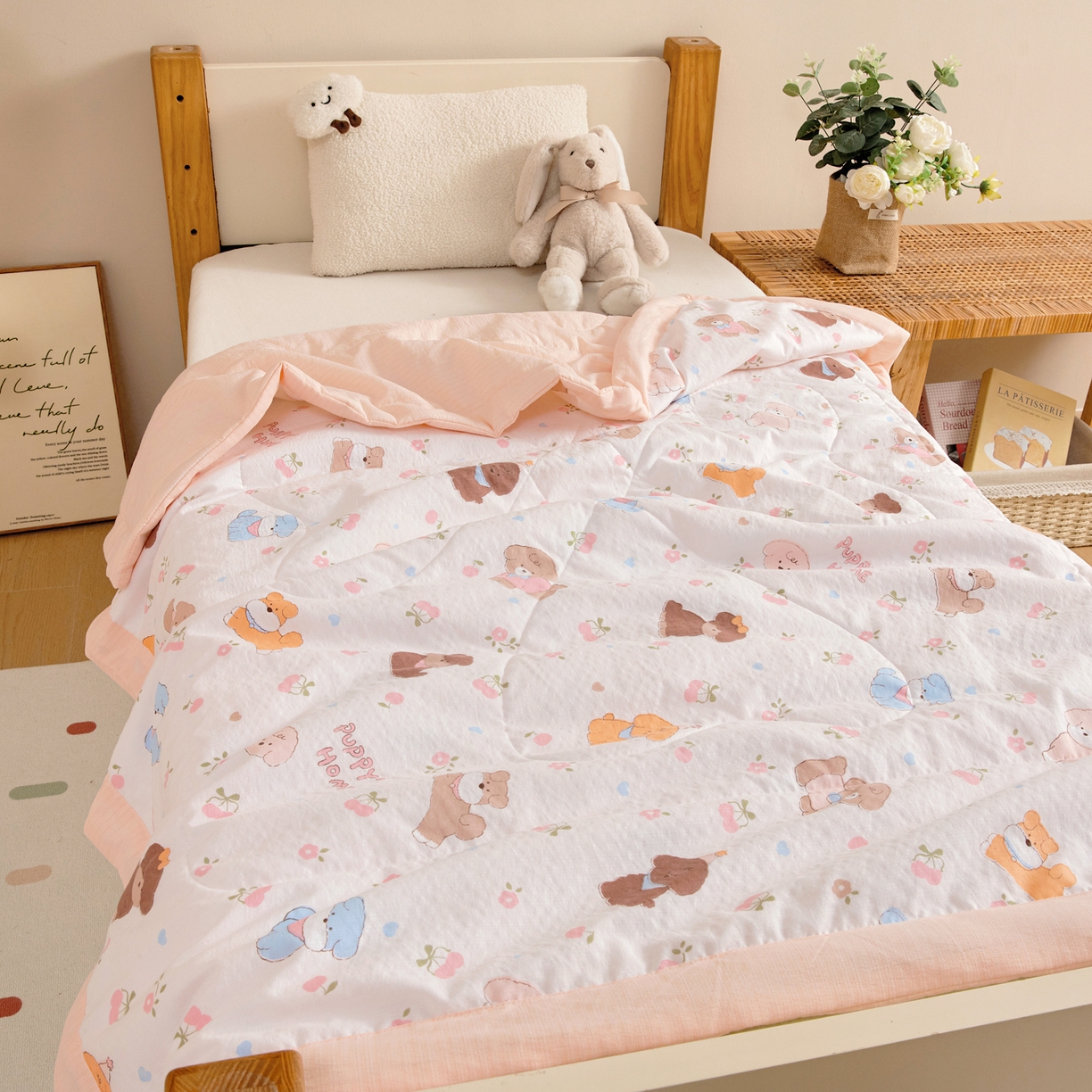 御棉坊 2026新款A类柔肤棉儿童夏被宝宝空调被幼儿园午睡夏凉被丝绵薄被子 春日小狗