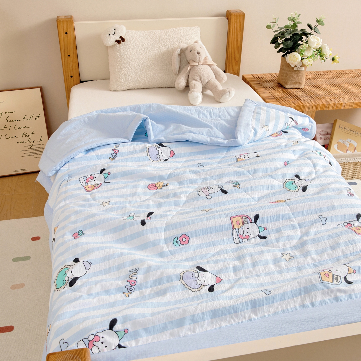 御棉坊 2026新款A类柔肤棉儿童夏被宝宝空调被幼儿园午睡夏凉被丝绵薄被子 快乐波比