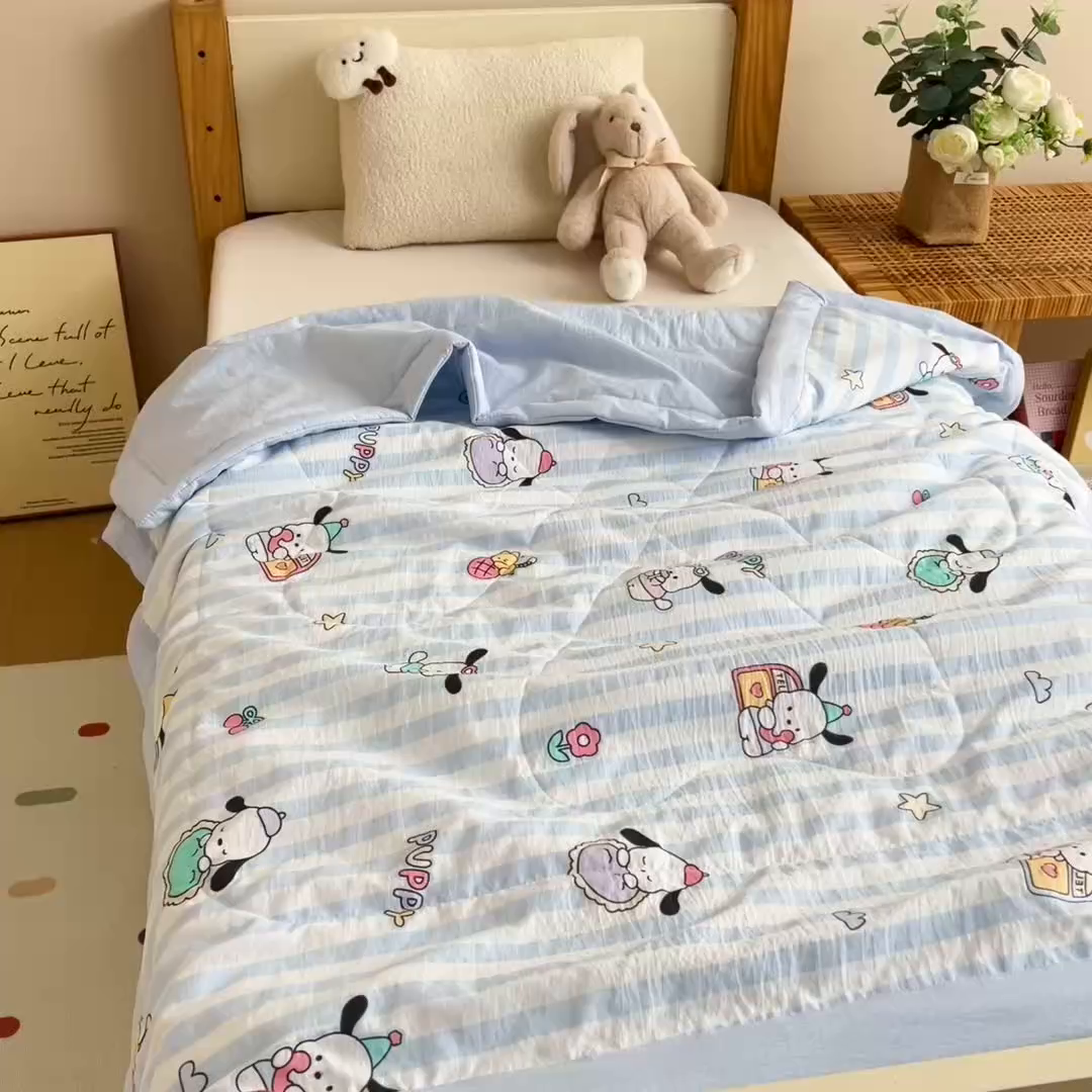 91家纺网 家纺一手货源 找家纺 御棉坊 2026新款A类柔肤棉儿童夏被宝宝空调被幼儿园午睡夏凉被丝绵薄被子 快乐波比
