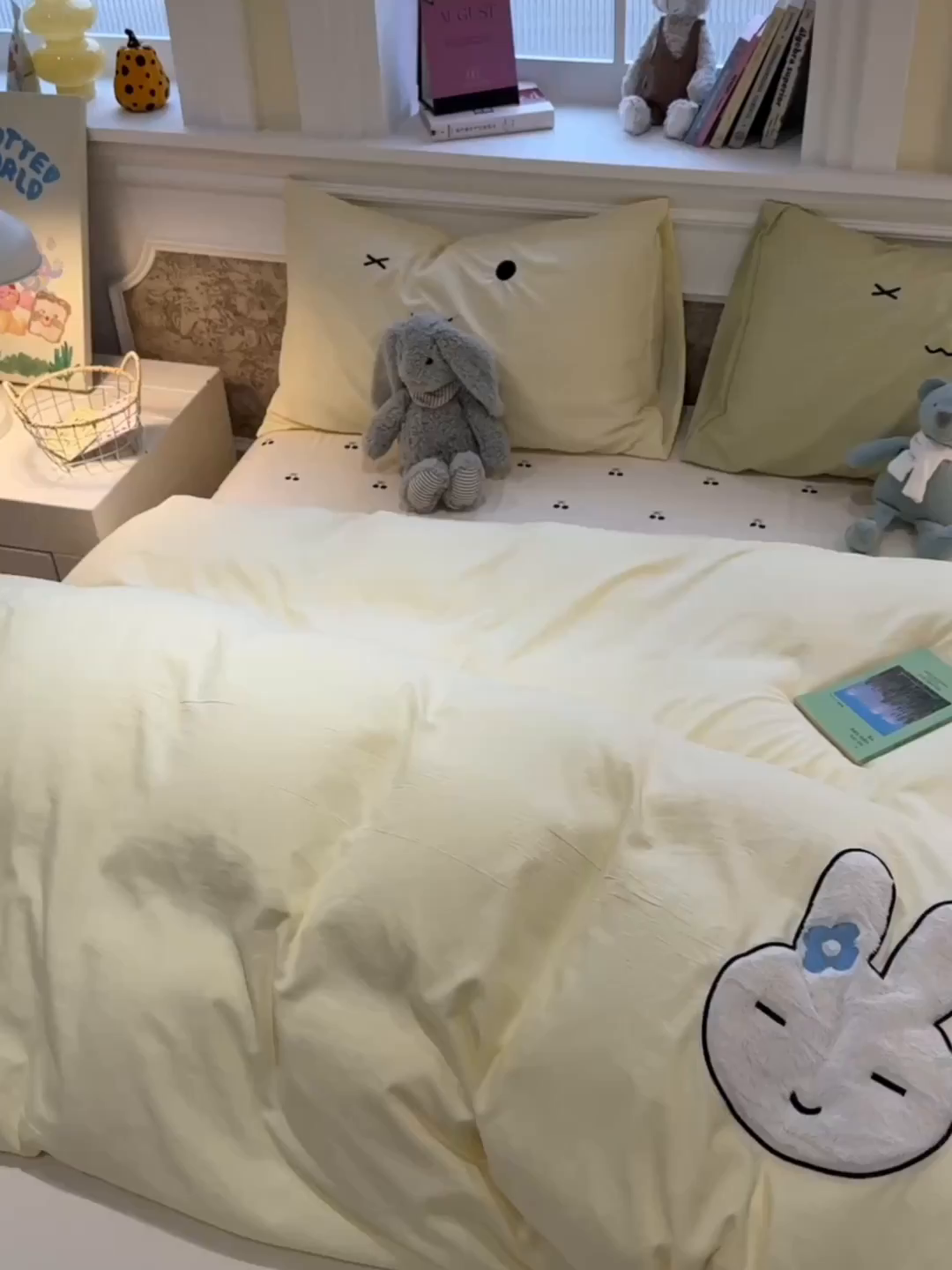 91家纺网 家纺一手货源 找家纺 曼谷家纺 2026年 水洗棉兔毛贴布绣四件套被套床单学生双人 菲菲兔-芝士樱桃