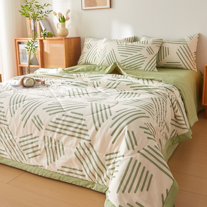 91家纺网 家纺一手货源 找家纺 海洋家纺 2026新款A类里外全棉印花夏被四件套 伯克利