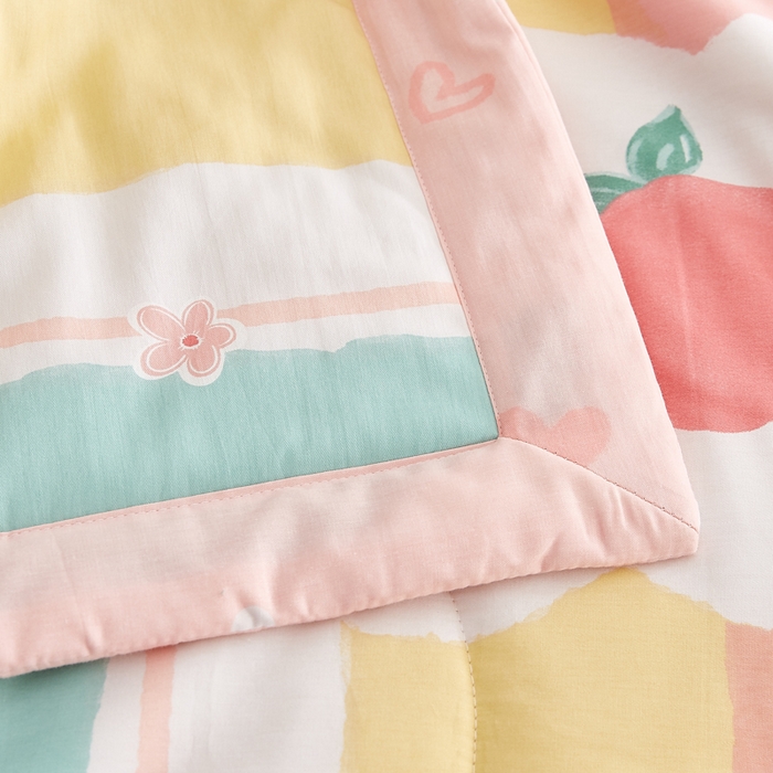 91家纺网 家纺一手货源 找家纺 海洋家纺 2026新款A类里外全棉印花夏被四件套 彩虹糖