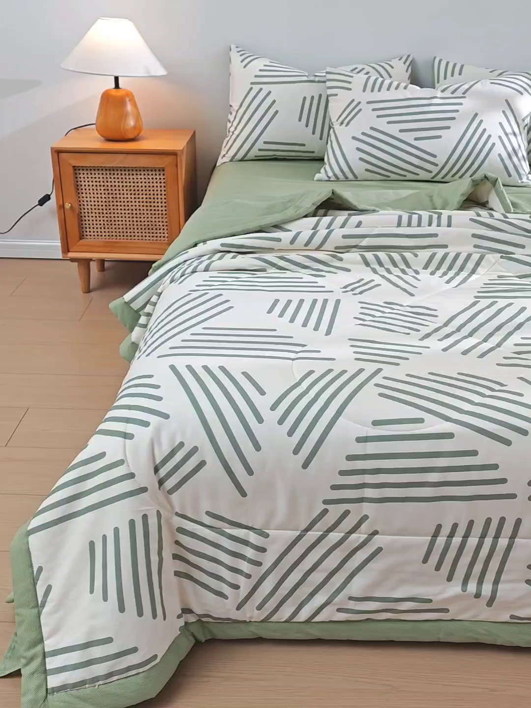 91家纺网 家纺一手货源 找家纺 海洋家纺 2026新款A类里外全棉印花夏被四件套 伯克利