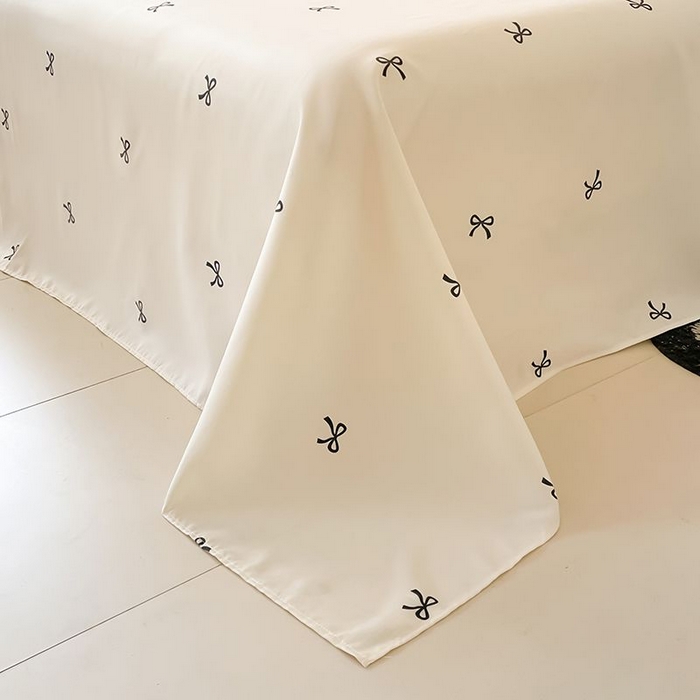 91家纺网 家纺一手货源 找家纺 绒世界 2026新款水洗真丝冰丝美拉德风花边夏被四件套空调被夏凉被 夏被-蝴蝶结