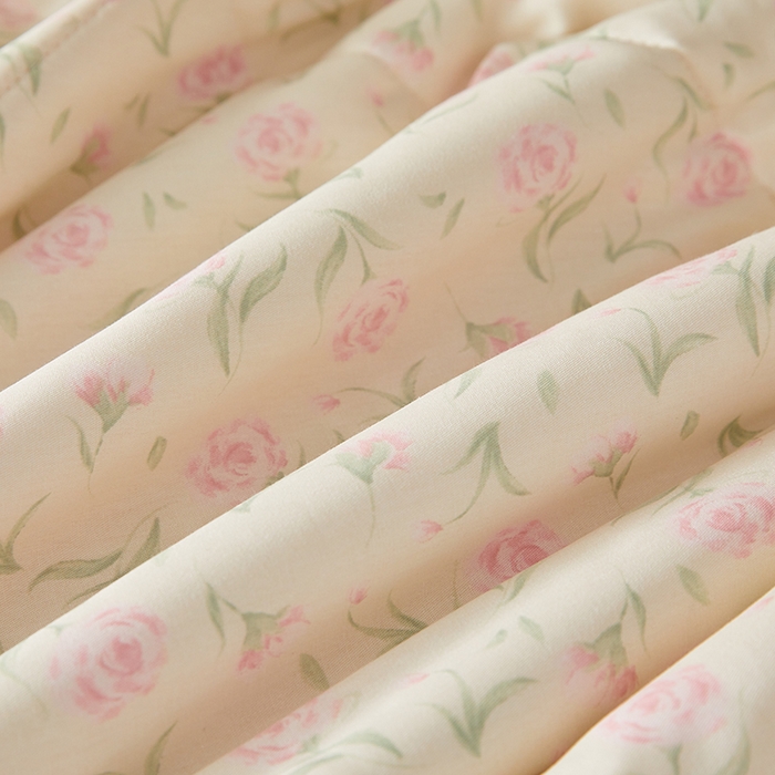 91家纺网 家纺一手货源 找家纺 海洋家纺 2026新款A类里外全棉印花夏被四件套 粉黛