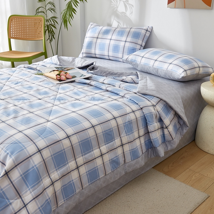 91家纺网 家纺一手货源 找家纺 海洋家纺 2026新款A类里外全棉印花夏被四件套 格调 兰