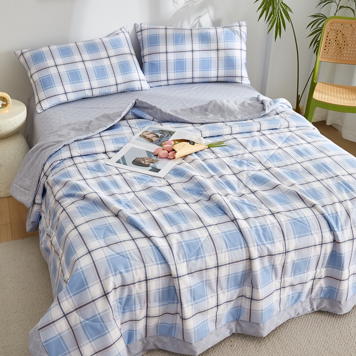 91家纺网 家纺一手货源 找家纺 海洋家纺 2026新款A类里外全棉印花夏被四件套 格调 兰