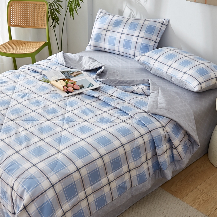 91家纺网 家纺一手货源 找家纺 海洋家纺 2026新款A类里外全棉印花夏被四件套 格调 兰