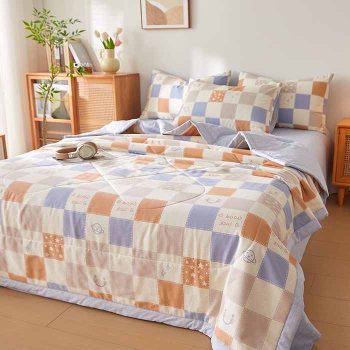 91家纺网 家纺一手货源 找家纺 海洋家纺 2026新款A类里外全棉印花夏被四件套 格瑞斯