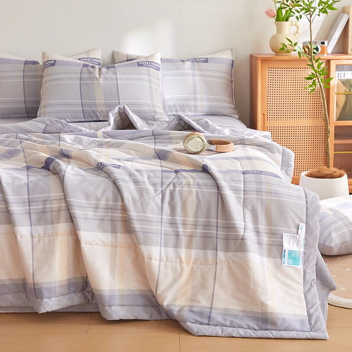 91家纺网 家纺一手货源 找家纺 海洋家纺 2026新款A类里外全棉印花夏被四件套 格韵空间