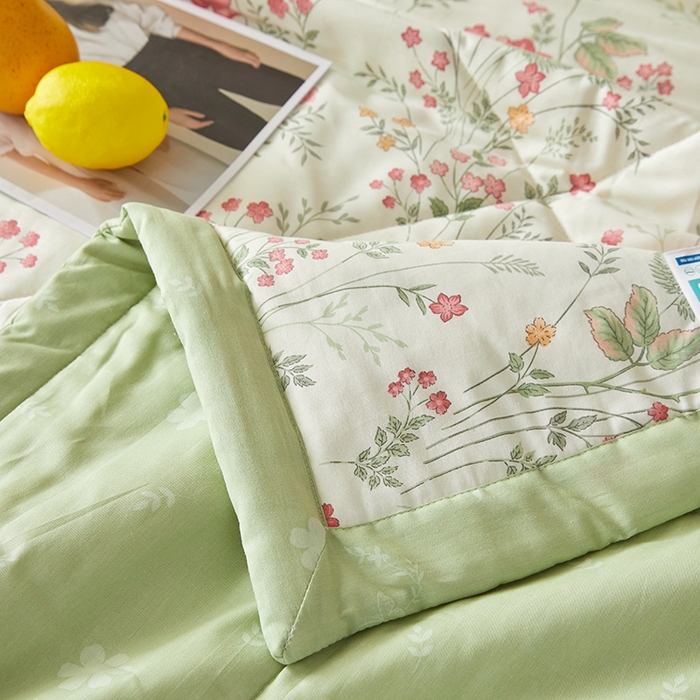 91家纺网 家纺一手货源 找家纺 海洋家纺 2026新款A类里外全棉印花夏被四件套 花涧艺