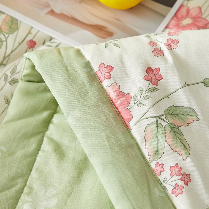 91家纺网 家纺一手货源 找家纺 海洋家纺 2026新款A类里外全棉印花夏被四件套 花涧艺