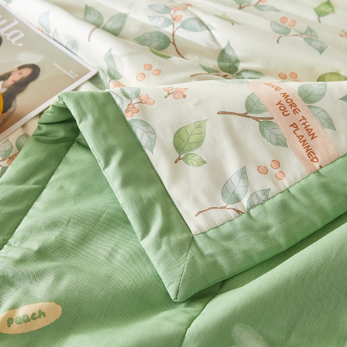 91家纺网 家纺一手货源 找家纺 海洋家纺 2026新款A类里外全棉印花夏被四件套 花叶漫舞