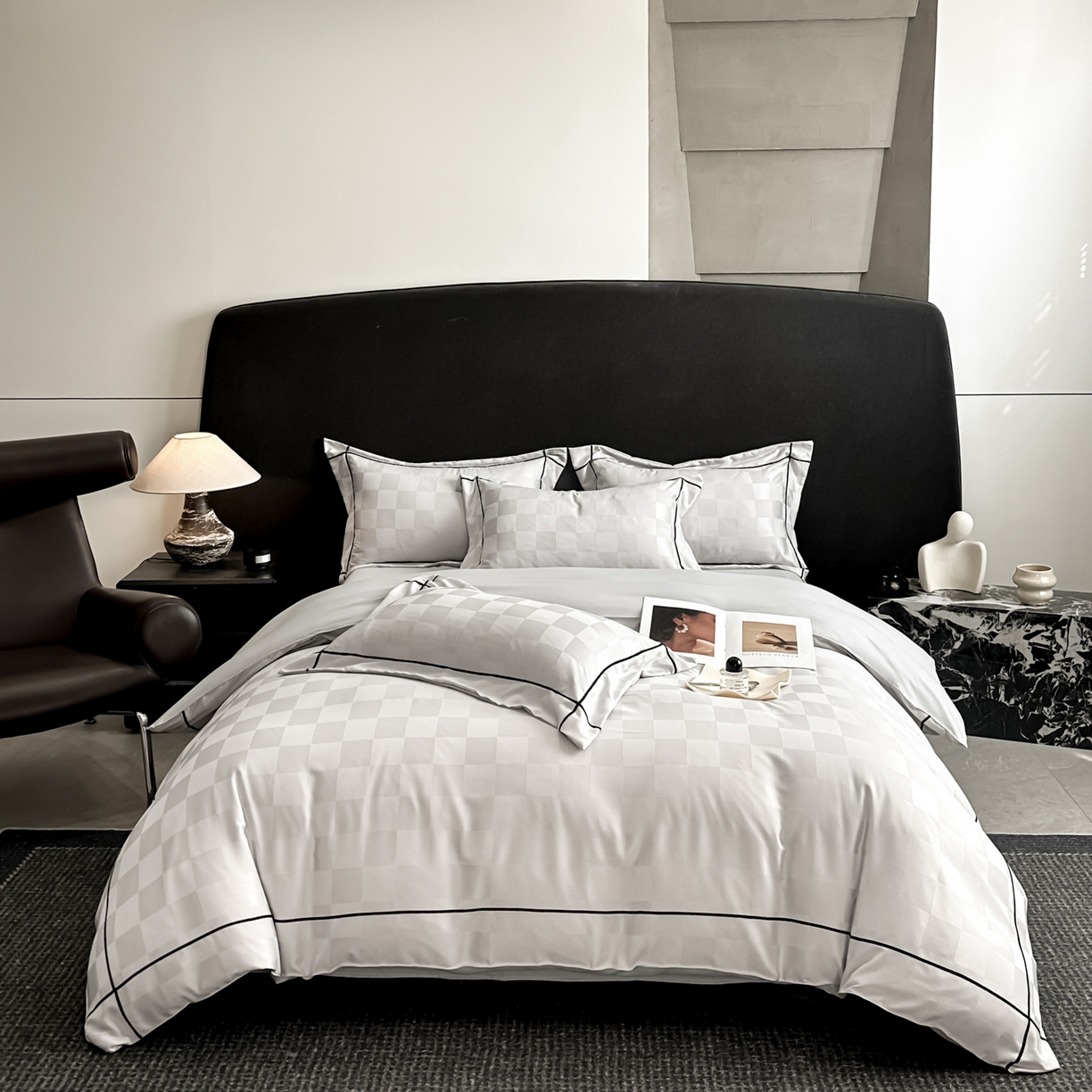 91家纺网 家纺一手货源 找家纺 绒世界 2026新款贡缎提花床单床笠四件套 银灰