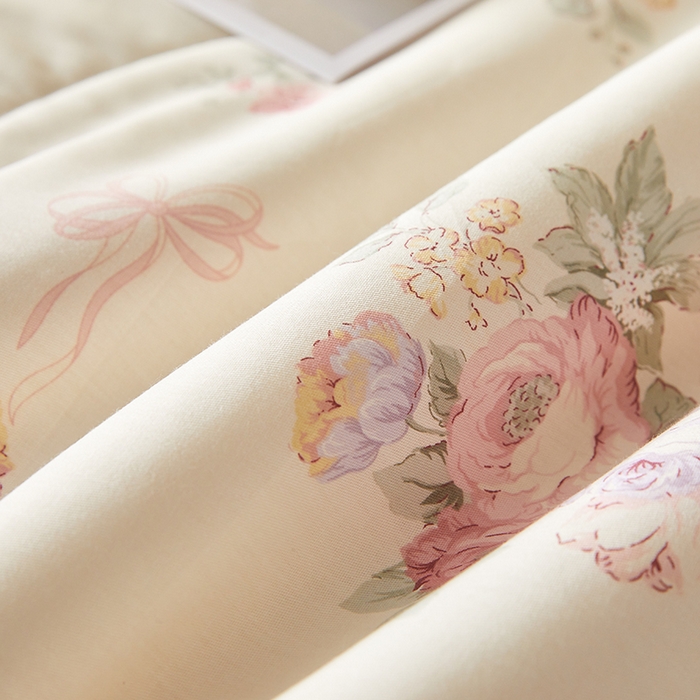 91家纺网 家纺一手货源 找家纺 海洋家纺 2026新款A类里外全棉印花夏被四件套 花影