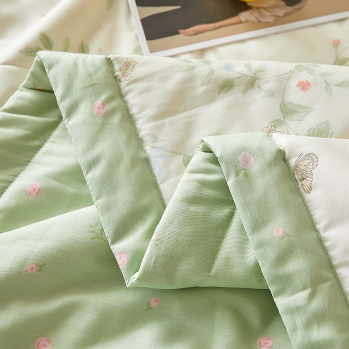 91家纺网 家纺一手货源 找家纺 海洋家纺 2026新款A类里外全棉印花夏被四件套 花枝硕果