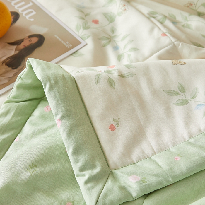 91家纺网 家纺一手货源 找家纺 海洋家纺 2026新款A类里外全棉印花夏被四件套 花枝硕果