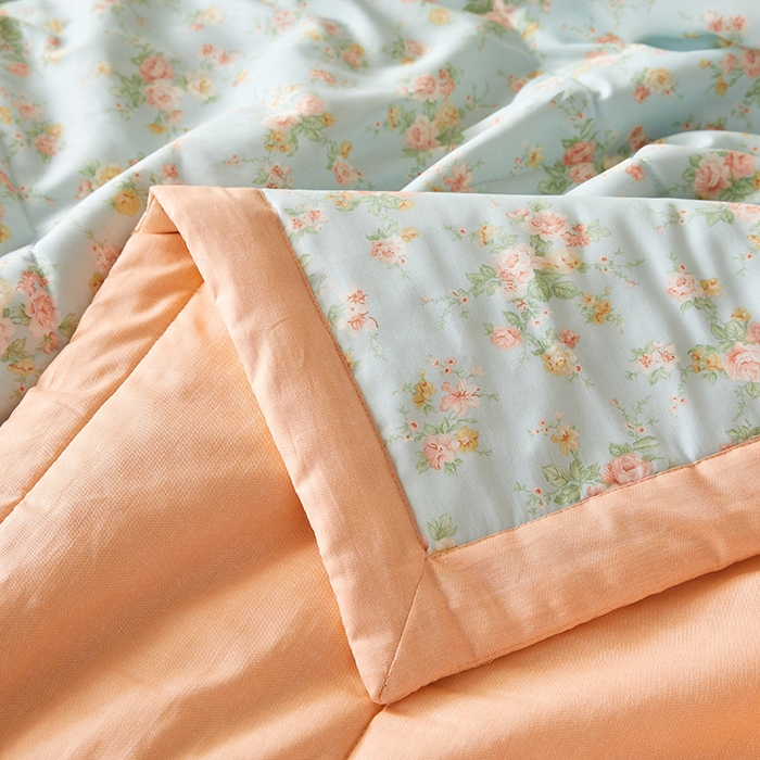 91家纺网 家纺一手货源 找家纺 海洋家纺 2026新款A类里外全棉印花夏被四件套 简爱 蓝