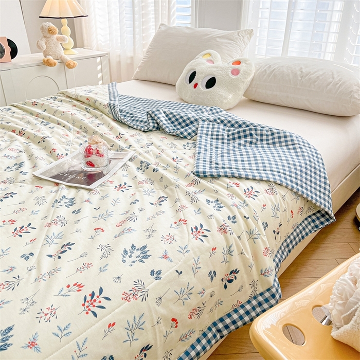 91家纺网 家纺一手货源 找家纺 海洋家纺 2026新款A类里外全棉印花夏被四件套 简约生活