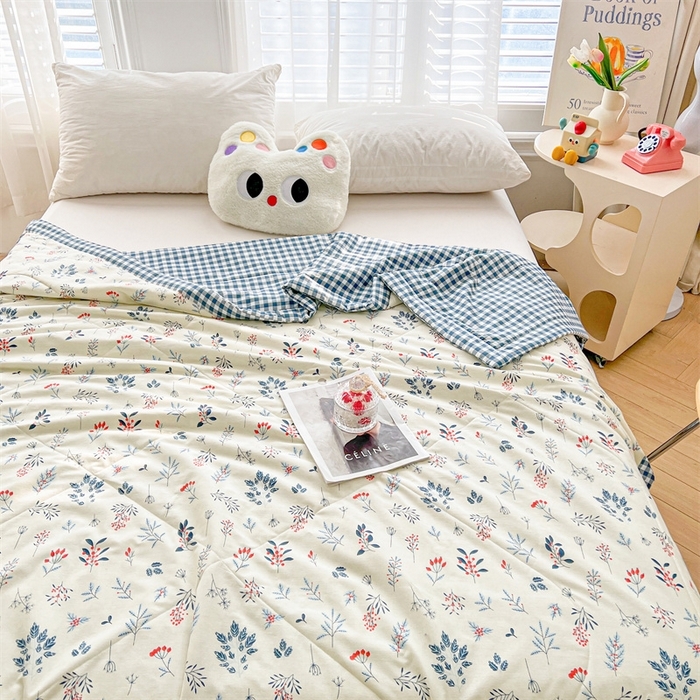 91家纺网 家纺一手货源 找家纺 海洋家纺 2026新款A类里外全棉印花夏被四件套 简约生活