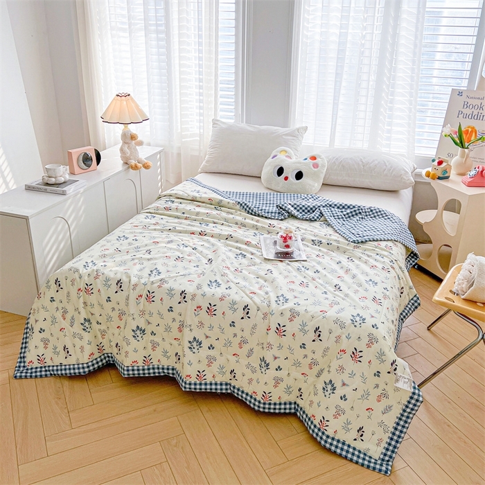 91家纺网 家纺一手货源 找家纺 海洋家纺 2026新款A类里外全棉印花夏被四件套 简约生活