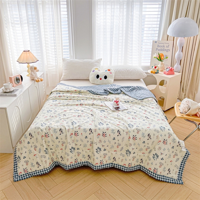 91家纺网 家纺一手货源 找家纺 海洋家纺 2026新款A类里外全棉印花夏被四件套 简约生活