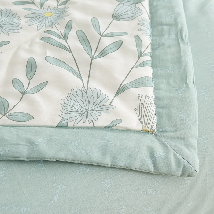 91家纺网 家纺一手货源 找家纺 海洋家纺 2026新款A类里外全棉印花夏被四件套 蓝风铃