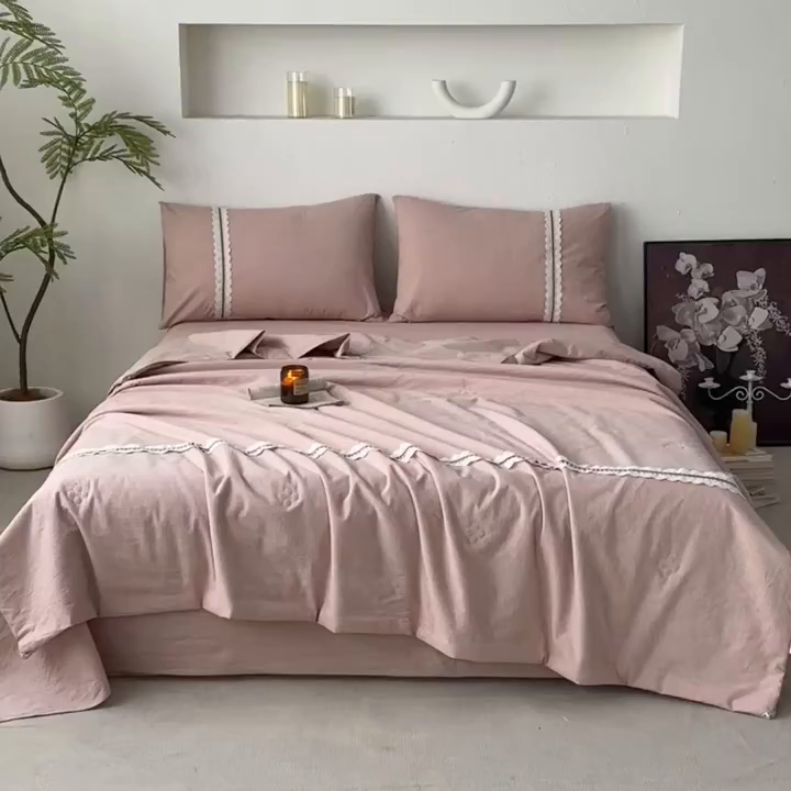 91家纺网 家纺一手货源 找家纺 （总）尊妙被业 2026新款A类棉麻亚麻夏被大豆夏被四件套