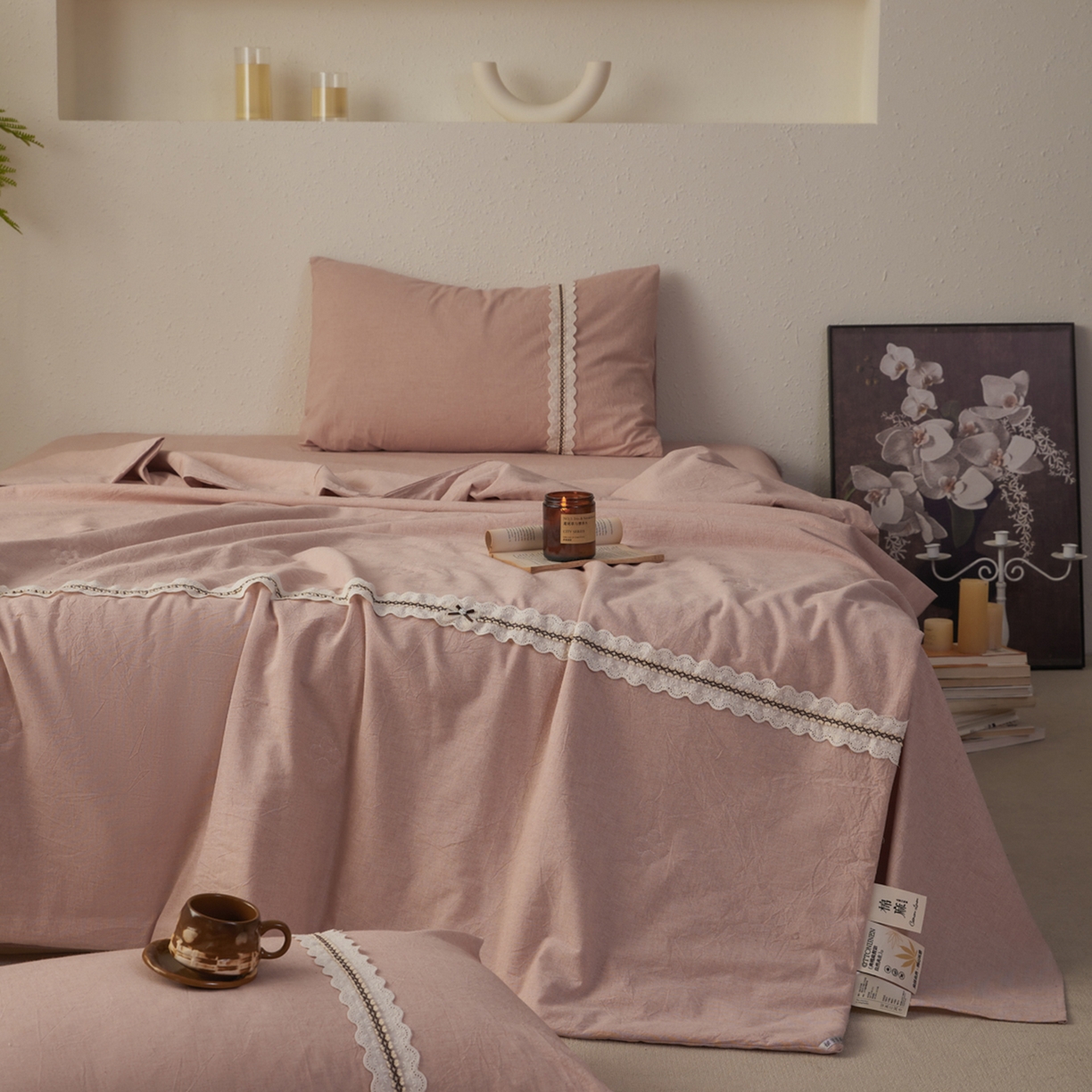 91家纺网 家纺一手货源 找家纺 （总）尊妙被业 2026新款A类棉麻亚麻夏被大豆夏被四件套