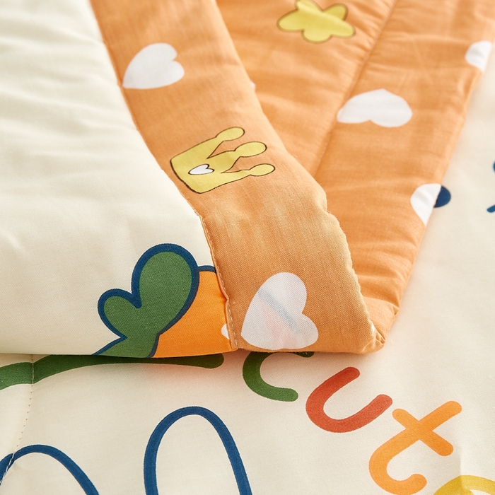 91家纺网 家纺一手货源 找家纺 海洋家纺 2026新款100%里外全棉夏被印花空调被夏凉被薄被子棉花夏被四件套 萝卜兔