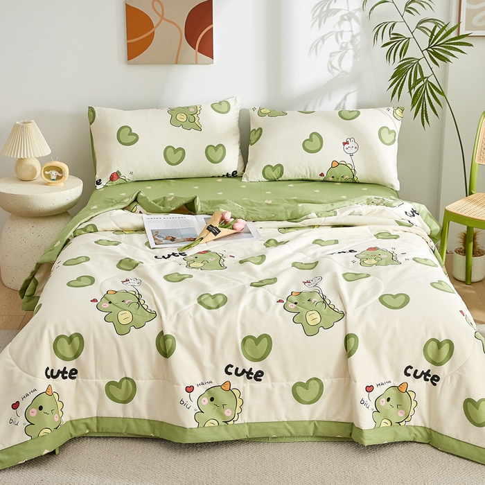 91家纺网 家纺一手货源 找家纺 海洋家纺 2026新款100%里外全棉夏被印花空调被夏凉被薄被子棉花夏被四件套 洛洛龙