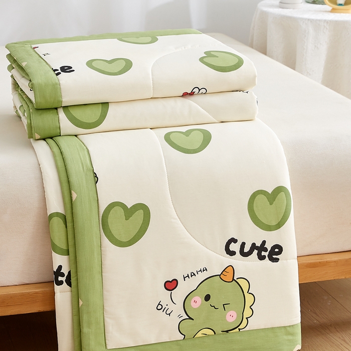 91家纺网 家纺一手货源 找家纺 海洋家纺 2026新款100%里外全棉夏被印花空调被夏凉被薄被子棉花夏被四件套 洛洛龙