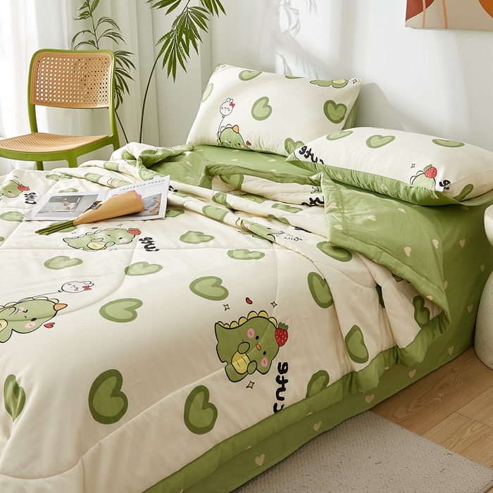 91家纺网 家纺一手货源 找家纺 海洋家纺 2026新款100%里外全棉夏被印花空调被夏凉被薄被子棉花夏被四件套 洛洛龙