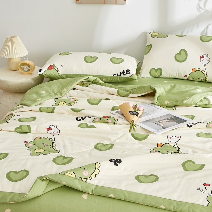 91家纺网 家纺一手货源 找家纺 海洋家纺 2026新款100%里外全棉夏被印花空调被夏凉被薄被子棉花夏被四件套 洛洛龙