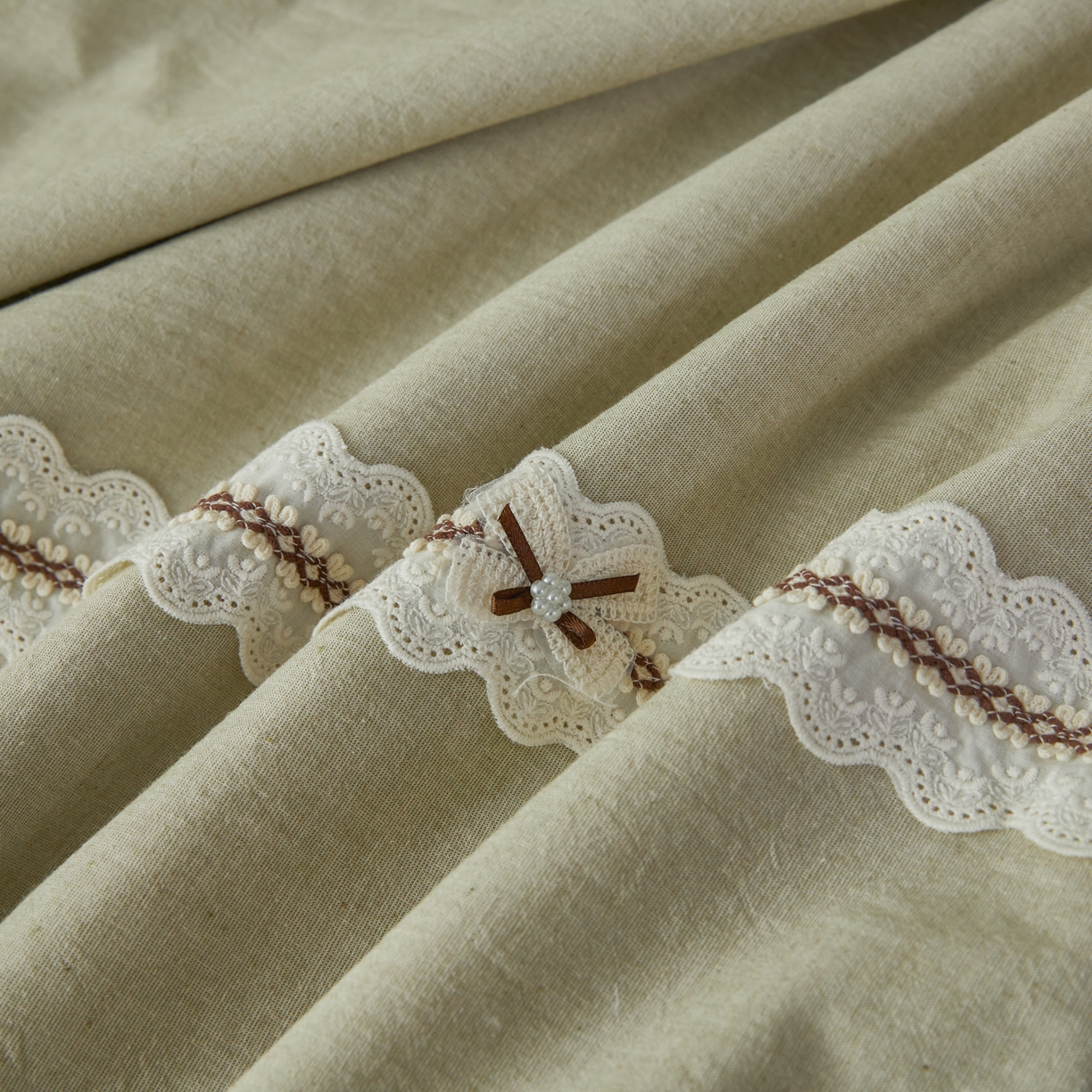 91家纺网 家纺一手货源 找家纺 尊妙被业 2026新款A类棉麻亚麻夏被大豆夏被四件套 棉麻 绿